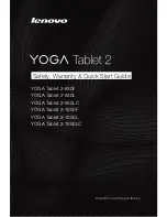 Preview for 1 page of Lenovo YOGA TABLET 2 SERIES Safety, Warranty & Quick Start Manual