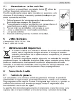 Preview for 13 page of Levita HC 101 User Manual