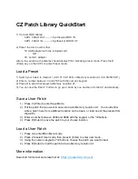 Preview for 1 page of LEWISMIDI CZ Patch Library Quick Start