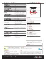 Preview for 4 page of Lexmark E460 Series Specifications