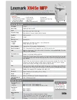 Preview for 2 page of Lexmark X945E Specfications