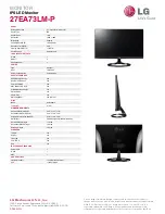 Preview for 2 page of LG 27EA73LM-P Specification