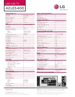 Preview for 2 page of LG 42LE5400 Specifications