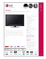 Preview for 1 page of LG 42LH50 -  - 42" LCD TV Specification