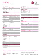 Preview for 2 page of LG 42PT350C Specifications