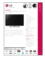 Preview for 1 page of LG 42SL90 -  - 42" LCD TV Specifications