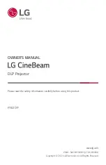 LG CineBeam PF610P Owner'S Manual preview