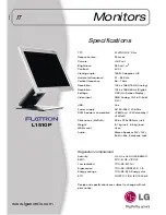 Preview for 1 page of LG Flatron L1510P Specifications