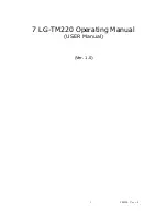 Preview for 2 page of LG LG-TM220 Operating Manual