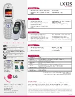 Preview for 2 page of LG LX-125 Specifications