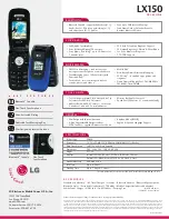 Preview for 2 page of LG LX150 Specifications