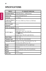 Preview for 40 page of LG MiniBeam PF1500W Owner'S Manual