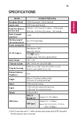 Preview for 45 page of LG Minibeam Owner'S Manual