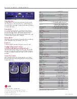 Preview for 2 page of LG SteamDryer DLEX2801 Specification