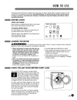 Preview for 25 page of LG Tromm DLE5955G User'S Manual & Installation Instructions