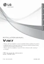 Preview for 1 page of LG V-net PQDSBCGCD0 Installation Manual