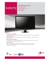 LG W2052TQ -  - 20" LCD Monitor Specification Sheet preview