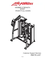 Life Fitness MTSFP Parts List preview