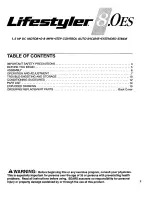 Preview for 3 page of LIFESTYLER 8.0ES Owner'S Manual