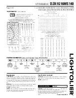 Preview for 2 page of Lightolier VP Parabolic DZA1G16MS140 Specification Sheet