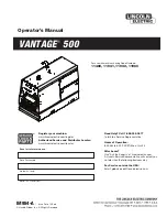 Lincoln Electric AIR VANTAGE 500 Operator'S Manual preview