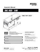 Lincoln Electric BIG RED 500 Operator'S Manual preview