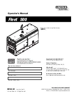 Preview for 1 page of Lincoln Electric Fleet 500 Operator'S Manual