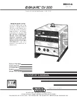 Lincoln Electric IDEALARC CV-300 Operator'S Manual preview