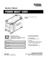 Lincoln Electric POWER WAVE R350 Operator'S Manual preview