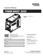 Lincoln Electric POWER WAVE R500 Operator'S Manual preview