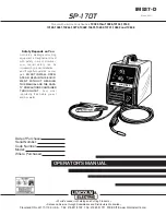 Lincoln Electric SP-170T Operator'S Manual preview