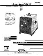 Lincoln Electric Square Wave TIG 275 Operator'S Manual preview