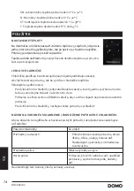 Preview for 74 page of Linea 2000 DOMO DO906K/02 Instruction Booklet