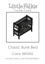 Preview for 1 page of Little Folks Furniture BBD005 Manual