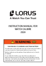 LORUS RW23 Series Instruction Manual preview