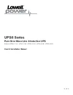 Lowell UPS8-1100 User & Installation Manual preview