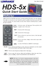 Preview for 1 page of Lowrance HDS-5x Quick Start Manual