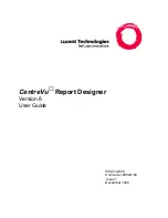 Lucent Technologies CentreVu Report Designer User Manual preview