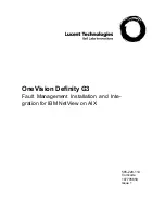 Lucent Technologies OneVision DEFINITY G3 Fault Management Installation And Integration Manual preview