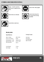 Preview for 7 page of Lumberjack BGS125 Safety And Operating Manual