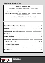 Preview for 2 page of Lumberjack EBS100VS Safety And Operating Manual