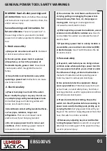 Preview for 3 page of Lumberjack EBS100VS Safety And Operating Manual