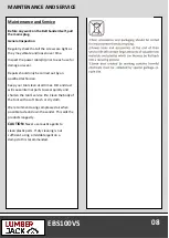 Preview for 10 page of Lumberjack EBS100VS Safety And Operating Manual