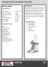 Preview for 8 page of Lumberjack UDE75B Safety And Operating Manual