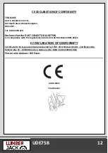 Preview for 14 page of Lumberjack UDE75B Safety And Operating Manual