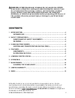 Preview for 2 page of Lumex LF1600 Assembly And Operation Manual