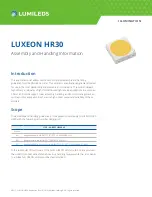 Preview for 1 page of LUMILEDS LUXEON HR30 Handling Information