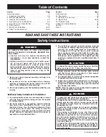 Preview for 2 page of Luminance Brands HF1161BQ00 Owner'S Manual