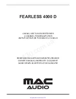 Preview for 2 page of MAC Audio FEARLESS 4000 D Owner'S Manual