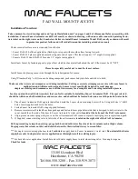 Mac Faucets FA43 Series Manual preview